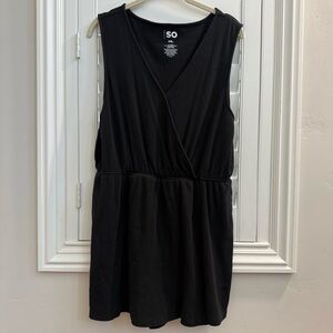 SO Black Ribbed Romper - Size XXL
